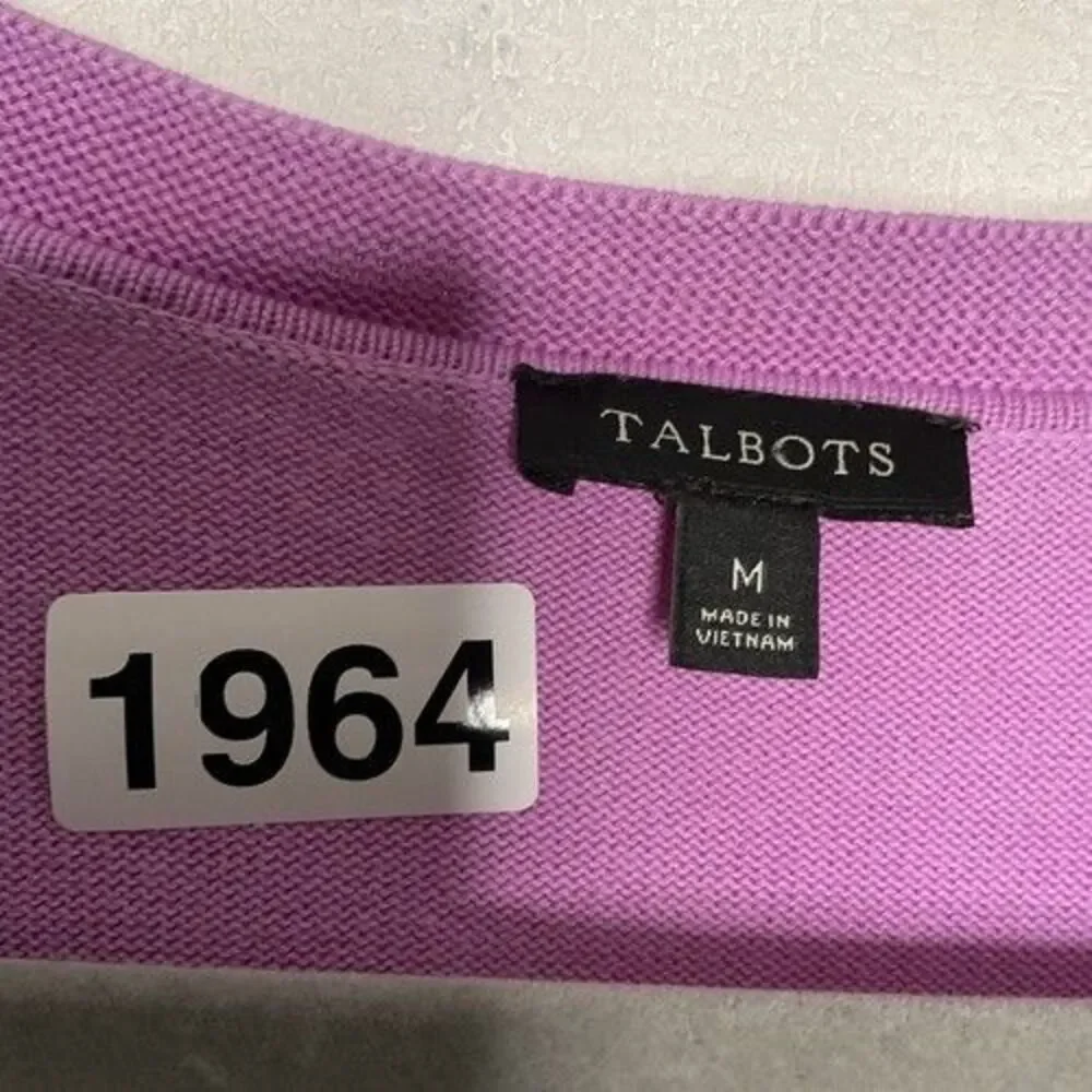 Talbots Girlfriend Button Front Chic Modern Cardigan Women Size Medium Raspberry